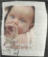 SAN MARINO 2002 I COLORI DELLA VITA IL ROSA DEL VOLTO DI UN NEONATO ROSE BABY € 5,00 USATO USED OBLITERE´ - Gebruikt