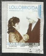 SAN MARINO 2007 GINA LOLLOBRIGIDA INCONTRO CON MADRE TERESA DI CALCUTTA € 3,20 USATO USED OBLITERE´ - Usati