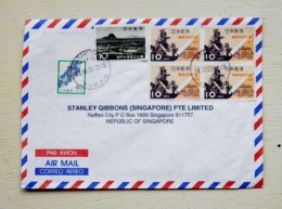 Cover Sent From Japan To Singapore - Cartas & Documentos