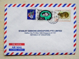 Cover Sent From Japan To Singapore Animal - Cartas & Documentos