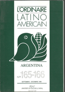 L'ORDINAIRE LATINO AMERICAIN -ARGENTINA Nos 165-166 IPEALT Université Mirail - 18+ Years Old