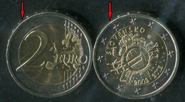 004 SLOVAKIA-Slowakei 2x2 Pcs Euro Commemorative Coins-Euro Cash - The 10th Anniversary 2 Version A+B UNC 2012 - Slovakia