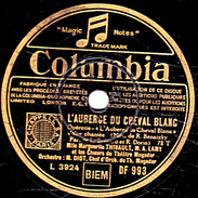 78 T. 25 Cm  état B  M. THIBAULT, A. LAMY - L'AUBERGE DU CHEVAL BLANC "L'Auberge Du Cheval Blanc" "Tout Bleu, Tout Bleu" - 78 T - Disques Pour Gramophone