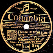 78 T. 25 Cm  état B  M. THIBAULT, A. LAMY - L'AUBERGE DU CHEVAL BLANC "L'Auberge Du Cheval Blanc" "Tout Bleu, Tout Bleu" - 78 T - Discos Para Fonógrafos