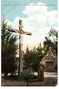 The Garden Curcifix At SANTA BARBARA Mission, California, Pre-1920 Newman Postcard - Santa Barbara