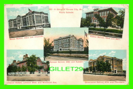 KANSAS CITY, MO - A GROUP OF PUBLIC SCHOOLS - 5 MULTIVIEWS -  TRAVEL IN 1909 - THE ELITE POST CARD CO - - Kansas City – Missouri