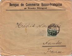 LETTRE COVER RUSSIA RUSSIE  2.7.16  BANQUE DE COMMERCE RUSSO-FRANCAISE PETROGRAD POUR FRANCE  SEE BACK - Cartas & Documentos