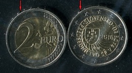 009 SLOVAKIA-Slowakei 2x2 Pcs Euro Commemorative Coins-First Presidency Of The Slovak Republic 2 Version A+B UNC 2016 - Eslovaquia