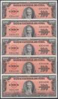 1959-BK-51 CUBA. BANCO NACIONAL 1959 100$ AGUILERA UNC.  5 CONSECUTIVOS - Kuba