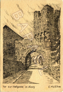 Alzey (Allemagne) - Tour Hellgasse (Illustration E. Meier 1945) (Circulé En 1946) - Alzey