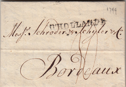 Amsterdam To Bordeaux, Lettera Con Testo Anno 1799 - ...-1852 Vorläufer