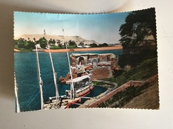 AK EGYPT ÄGYPTEN Asuan ASWAN THE NILE   BATH OF CLEOPATRA OLD POSTCARD Ansichtskarte 1961 - Aswan