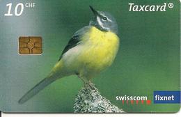 CARTE-PUCE-2008-SUISSE-10CHF-SERIE OISEAUX-BERGERONNETTE-TBE - Songbirds & Tree Dwellers