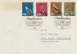 Allemagne Fédérale - Lettre/Oiseaux Divers, Année 1963, Y.T 273/276 - Cartas & Documentos