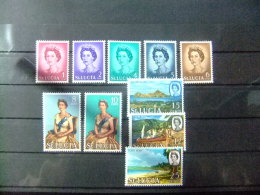 SAINTE-LUCIA ST LUCIA 1964 ELIZABETH II Et Vues Diverses Yvert Nº 180 / 193 * MH Serie Incomt. - St.Lucia (...-1978)