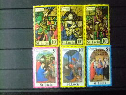 SAINTE-LUCIA ST LUCIA 1975 Navidad Pinturas Yvert Nº 372 / 77 ** MNH - Ste Lucie (...-1978)