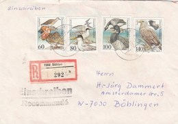 Allemagne Fédérale - Lettre/Oiseaux Divers, Année 1991, Y.T 1367/1370 - Covers & Documents