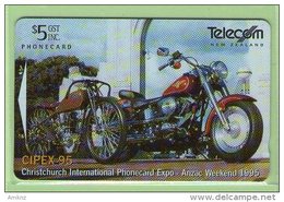 New Zealand - 1995 Phonecard Expo $5 Harley Motor Cycles - NZ-D-47 - Mint - Nuova Zelanda