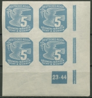 Böhmen & Mähren 1943 Zeitungsmarke 118 Y VE-4 Ecke Platten-Nr. 23-44 Postfrisch - Nuovi