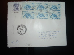 LETTRE Pour La FRANCE TP L 250 BLOC DE 6 + TP 80 L OBL. TIRGOVISTE - Postmark Collection