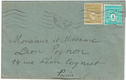 CTN46 ARC DE TRIOMPHE  SUR LETTRE PARIS / VILLE JANVIER 1945 - 1944-45 Arc Of Triomphe