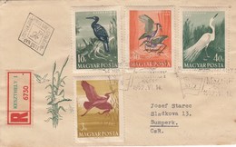 Hongrie - Lettre/Oiseaux Divers, Année 1959, Y.T. 1287/1294 Deux Enveloppes - Lettres & Documents