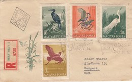Hongrie - Lettre/Oiseaux Divers, Année 1959, Y.T. 1287/1294 Deux Enveloppes - Covers & Documents
