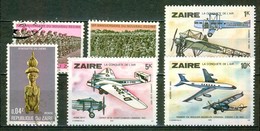 Parachutistes - ZAIRE - Aviation: Farman, Blériot XI, Junkers, Spirit Of Saint Louis -N° 868-874-876-920-921-923 - 1976 - Used Stamps