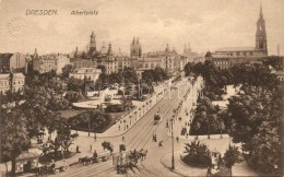 ** T2 Dresden, Albertplatz / Square, Tram, Horse Carriage, Church - Ohne Zuordnung