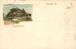 T2 1895 (Vorläufer!) Dresden, Kgl. Hoftheater / Theatre, Litho - Ohne Zuordnung