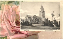 ** T1 Aachen, Salvatorkirche; Verlag & Lichtdruck Von Knackstedt & Näther / Church, Floral Litho Frame - Non Classés