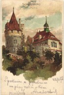 T2 Teplice, Teplitz; Schlossberg / Castle, Kunstanstalt Brüder Willner Litho - Non Classés