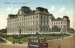 T3/T4 Plzen, Pilsen; Schulen Beim Bahnhof / School With Railway Station, Tram  (Rb) - Non Classificati