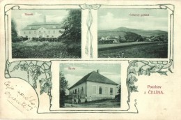 T2/T3 Celina, Zamek, Celkovy Pohled, Skola / Castle, General View, School, Floral Art Nouveau (EK) - Non Classificati