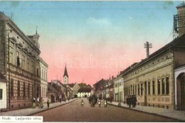 ** T1/T2 Sziszek, Sisak; Ladjarska Ulica, S. Jünkera / Utcakép, üzletek / Street, Shops - Unclassified