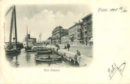 * T2/T3 1898 Fiume, Riva Szapáry / Port, Steamship, Boats, Quay (EK) - Unclassified