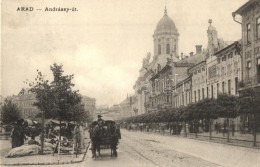 T2/T3 Arad, Andrássy út, Piac / Street View, Market (ragasztónyom / Gluemark) - Non Classificati