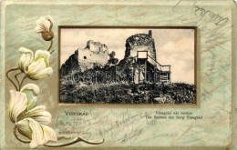 T3 Visegrád, Vár Romjai, Aranyozott Díszítés, Floral Emb. Litho (fa) - Unclassified