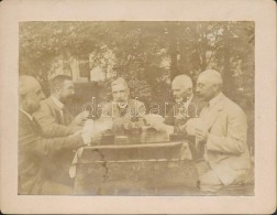 Cca 1910 Kártyázók Keményhátú Fotó. / Card Players Photo 13x11 Cm - Other & Unclassified