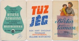 1958-59 3 Db Biztosításokat Reklámozó Kártyanaptár - Advertising