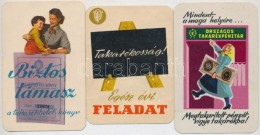 1956-59 Takaréskodás, Takarékbetétkönyv 3 Db Kártyanaptár - Advertising