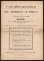 1897 Wiener Männersangverein 'Eine Sommernacht Am Nordpol' CímÅ± Farsangi MÅ±sorának... - Non Classificati