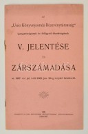 1908 Az Ungvári Unió Könyvnyomda éves Jelentése 8p. - Unclassified