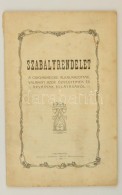 1914 Szabályrendelet A Csíkvármegyei Alkalmazottak Valamint Azok özvegyeinek és... - Unclassified