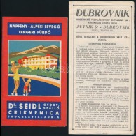 Cca 1930-1940  Crikvenica és Dubrovnik, Utazási Prospektus, Egyik Képekkel Illusztrált... - Unclassified