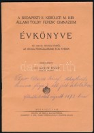 1942 A Budapesti II. Kerületi M. Kir. Állami Toldy Ferenc Gimnázium évkönyve Az... - Unclassified
