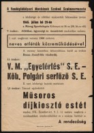 1945 A Mávag Sporttelepén Rendezett V.M. Egyetértés S.E. - KÅ‘b. Polgári... - Unclassified