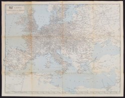 Cca 1930-50 Európa Vasúti Térképe Hátoldalon Olaszország Vasúti... - Sonstige & Ohne Zuordnung