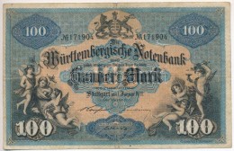 Német Birodalom / Württemberg 1911. 100M Vízjeles Papíron T:III 
German Empire /... - Non Classificati