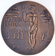 Percz János (1920-2000) 1978. 'A Meztelen Próféta' Br Egyoldalas Plakett (88mm) T:2 - Ohne Zuordnung